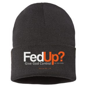 Fedup Give God Control Sustainable Knit Beanie