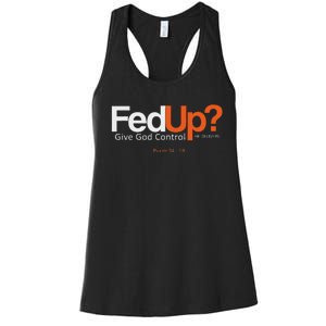 Fedup Give God Control Women's Racerback Tank