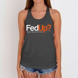 Fedup Give God Control Women's Knotted Racerback Tank