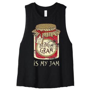 Fun Grandma Gifts Cute & Funny Being A Gram Quote Women's Racerback Cropped Tank