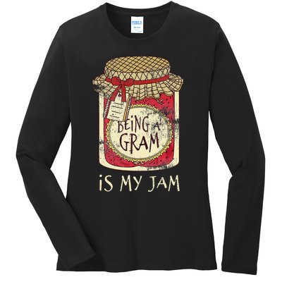 Fun Grandma Gifts Cute & Funny Being A Gram Quote Ladies Long Sleeve Shirt