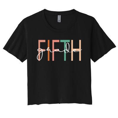 Fifth Grade Girls Teacher Team 5th Grade Squad Women's Crop Top Tee