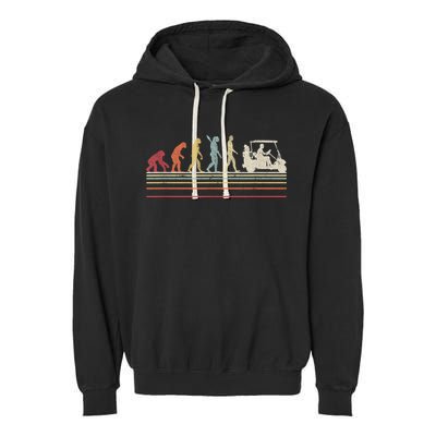 Funny Golf Gift Retro Style Evolution Of Man Garment-Dyed Fleece Hoodie
