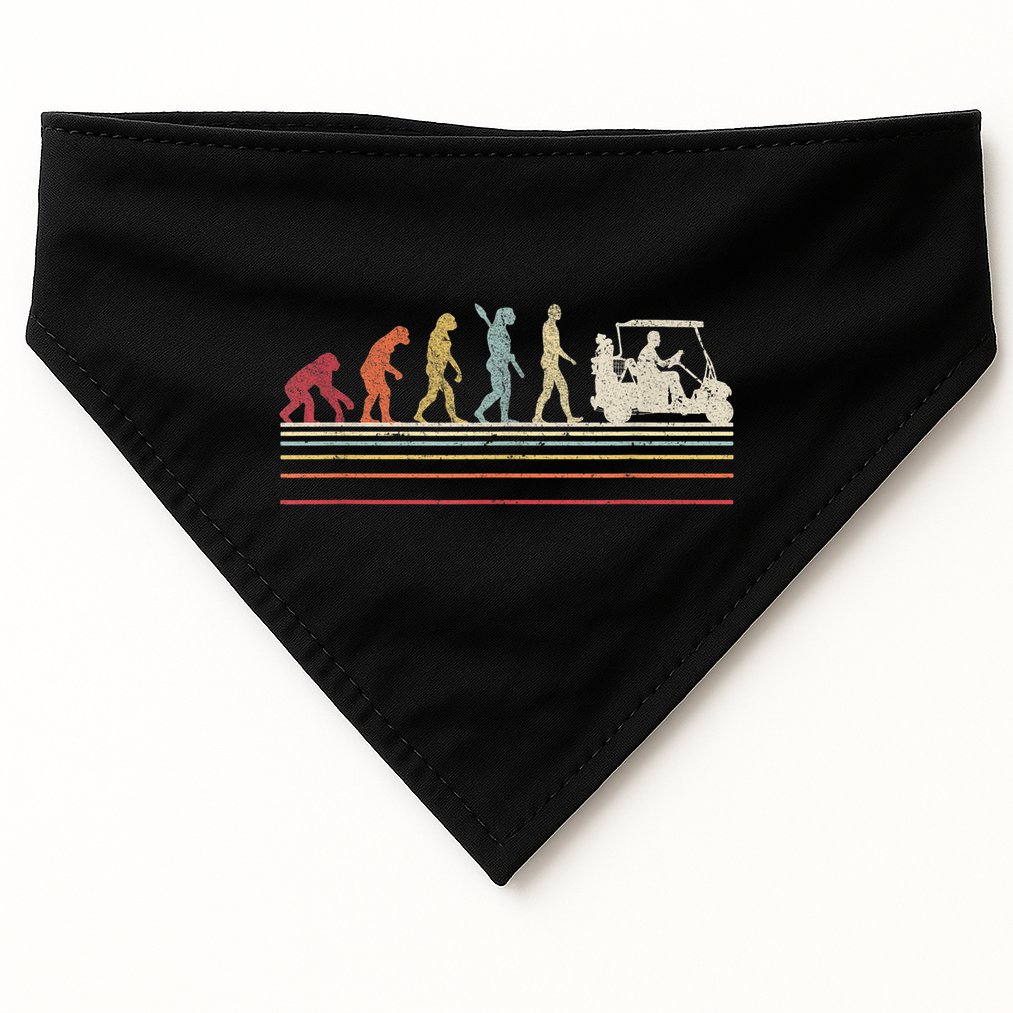 Funny Golf Gift Retro Style Evolution Of Man USA-Made Doggie Bandana