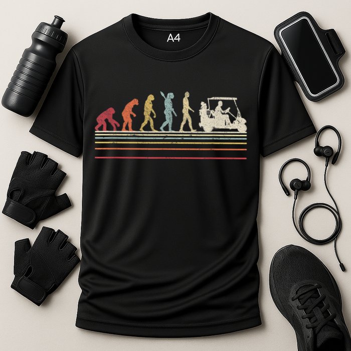 Funny Golf Gift Retro Style Evolution Of Man Cooling Performance Crew T-Shirt