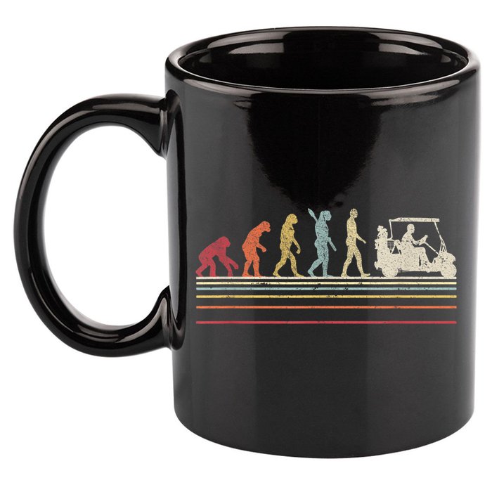 Funny Golf Gift Retro Style Evolution Of Man 11oz C Handle Ceramic Mug