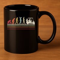 Funny Golf Gift Retro Style Evolution Of Man 11oz C Handle Ceramic Mug
