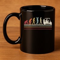 Funny Golf Gift Retro Style Evolution Of Man 11oz C Handle Ceramic Mug
