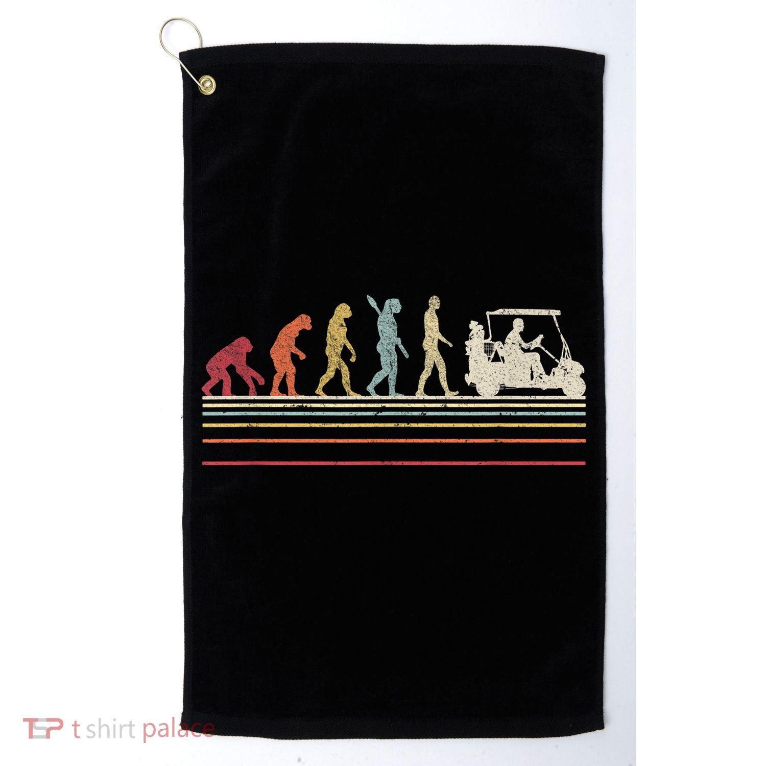 Funny Golf Gift Retro Style Evolution Of Man Golf Towel