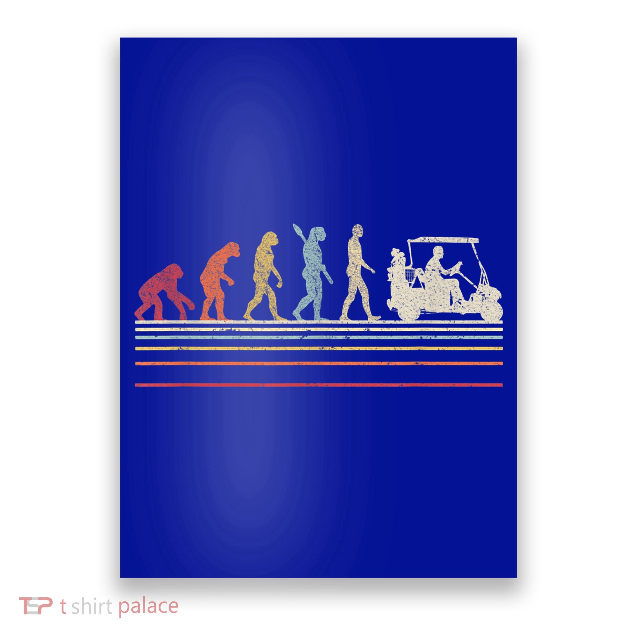 Funny Golf Gift Retro Style Evolution Of Man Poster