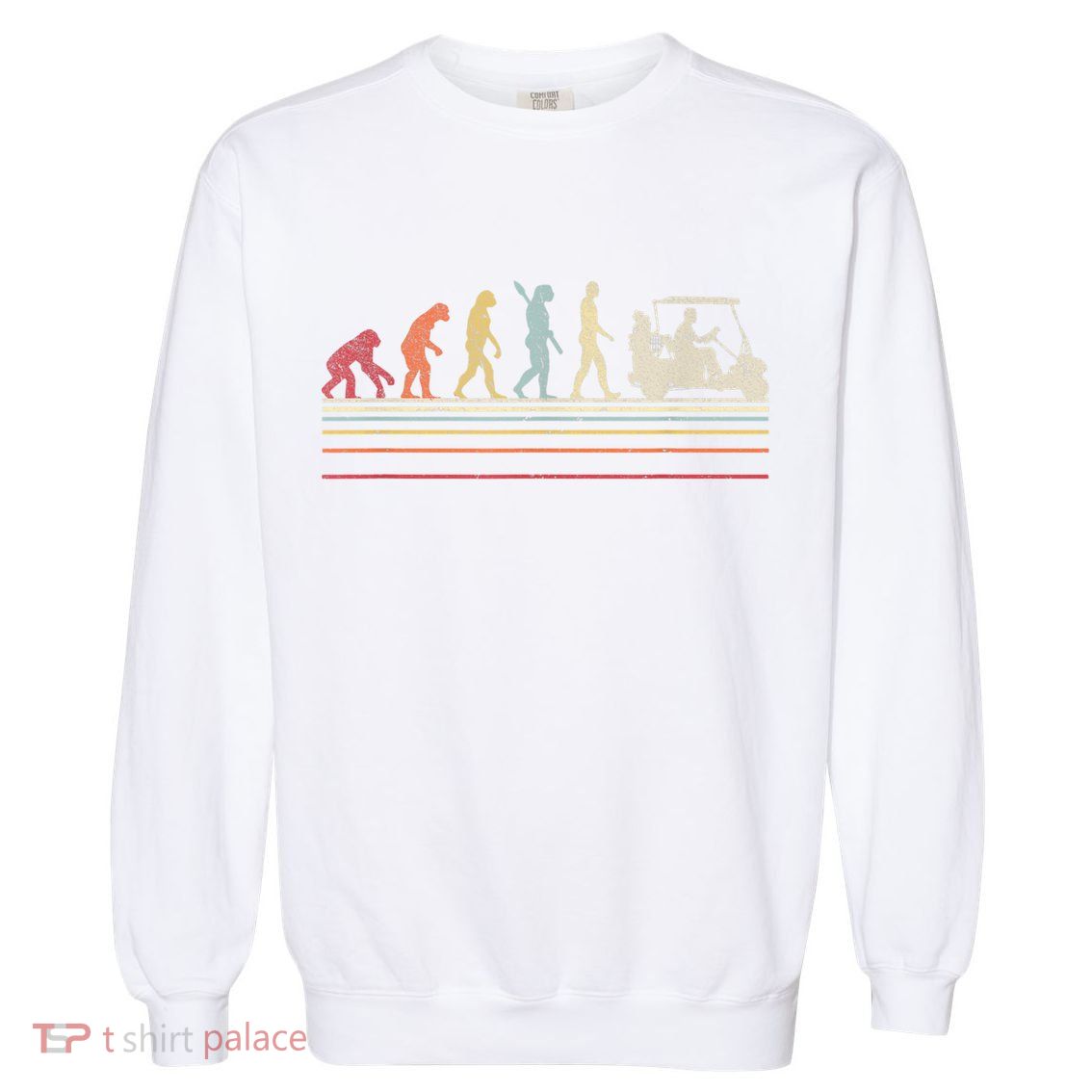 Funny Golf Gift Retro Style Evolution Of Man Garment-Dyed Sweatshirt
