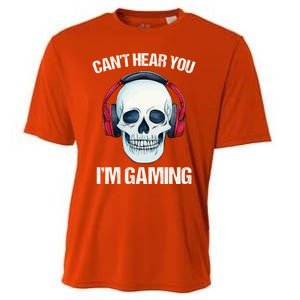 Funny Gamer Gift Skull Headset CanT Hear You IM Gaming Gift Cooling Performance Crew T-Shirt