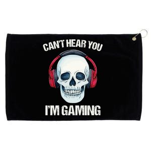 Funny Gamer Gift Skull Headset CanT Hear You IM Gaming Gift Grommeted Golf Towel