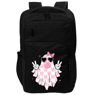 Funny Girly Ghost Blowing Halloween Impact Tech Backpack