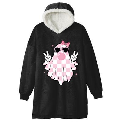 Funny Girly Ghost Blowing Halloween Hooded Wearable Blanket