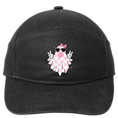 Funny Girly Ghost Blowing Halloween 7-Panel Snapback Hat