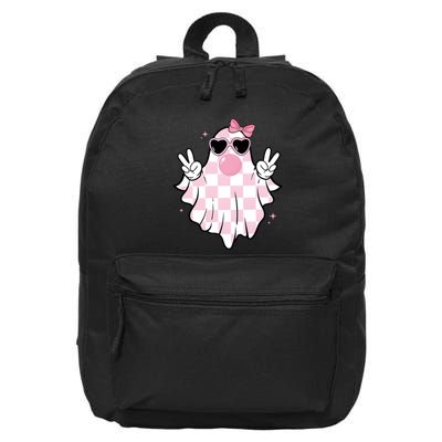 Funny Girly Ghost Blowing Halloween 16 in Basic Backpack