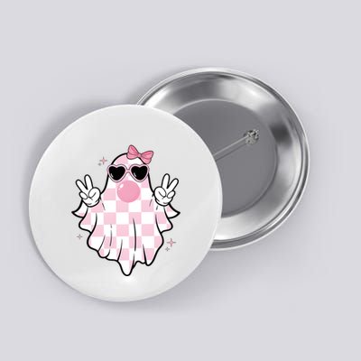 Funny Girly Ghost Blowing Halloween Button