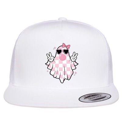 Funny Girly Ghost Blowing Halloween Flatbill Hat