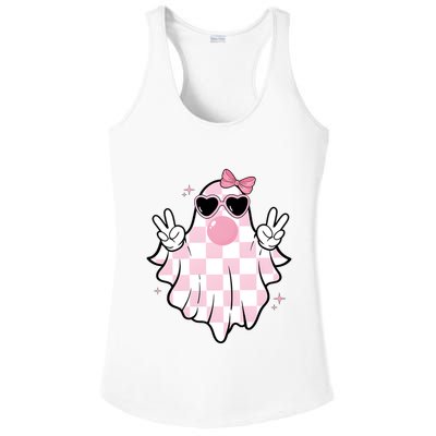 Funny Girly Ghost Blowing Halloween Ladies PosiCharge Competitor Racerback Tank