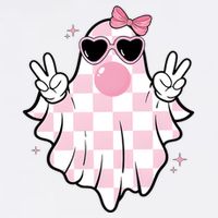 Funny Girly Ghost Blowing Halloween Visor