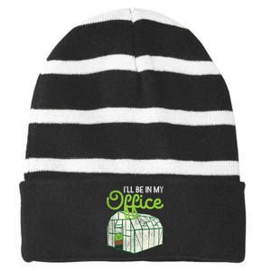 Funny Greenhouse Gardening Garden Plants Lover Striped Beanie with Solid Band