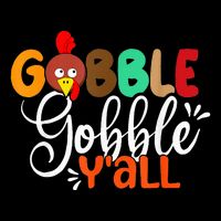 Funny Gobble Gobble Y'all Face Turkey Thanksgiving 7-Panel Snapback Hat