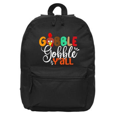 Funny Gobble Gobble Y'all Face Turkey Thanksgiving 16 in Basic Backpack