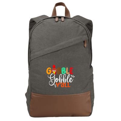 Funny Gobble Gobble Y'all Face Turkey Thanksgiving Cotton Canvas Backpack