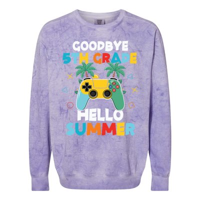 Fifth Grade Graduate Gamer Goodbye 5th Grade Hello Summer Gift Colorblast Crewneck Sweatshirt