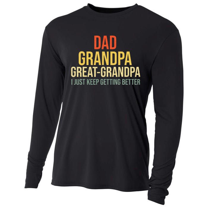 Funny Great Grandpa For Fathers Day Gift Cooling Performance Long Sleeve Crew