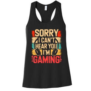 Funny Gamer Graphic For Teens Video Gaming Women's Racerback Tank