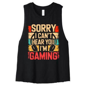 Funny Gamer Graphic For Teens Video Gaming Women's Racerback Cropped Tank