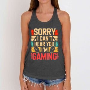 Funny Gamer Graphic For Teens Video Gaming Women's Knotted Racerback Tank