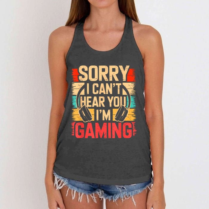 Funny Gamer Graphic For Teens Video Gaming Women's Knotted Racerback Tank