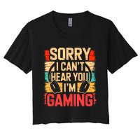 Funny Gamer Graphic For Teens Video Gaming Women's Crop Top Tee