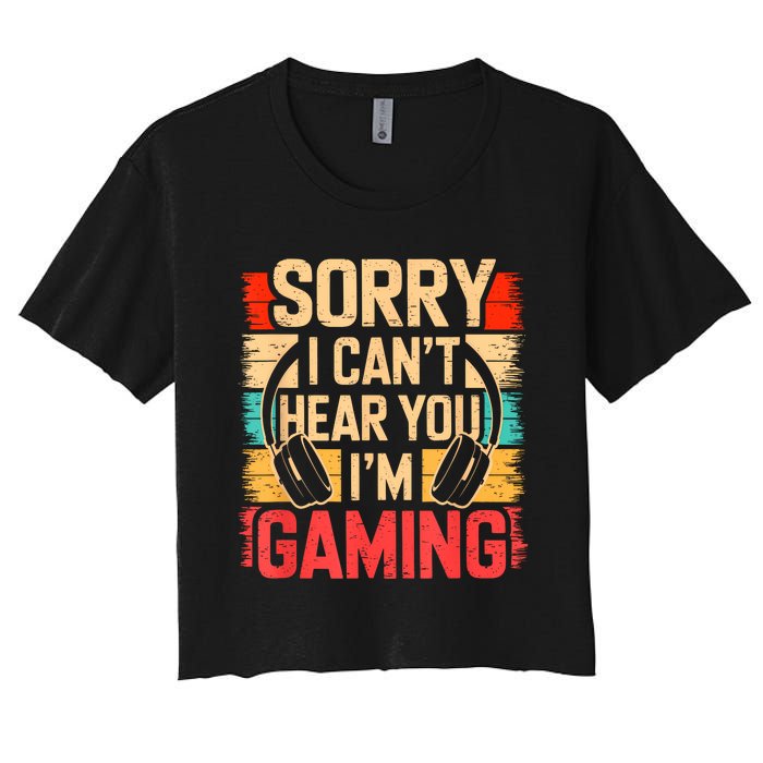 Funny Gamer Graphic For Teens Video Gaming Women's Crop Top Tee