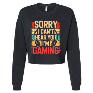 Funny Gamer Graphic For Teens Video Gaming Cropped Pullover Crew