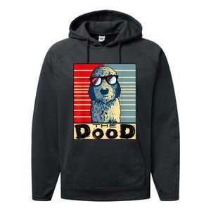 Funny Goldendoodle Gift Golden Doodle The Dood Performance Fleece Hoodie