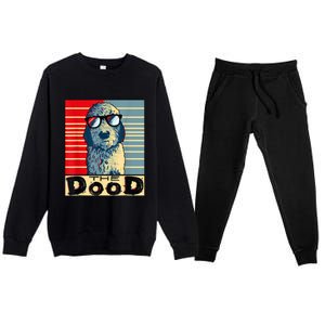 Funny Goldendoodle Gift Golden Doodle The Dood Premium Crewneck Sweatsuit Set