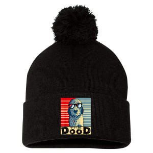 Funny Goldendoodle Gift Golden Doodle The Dood Pom Pom 12in Knit Beanie