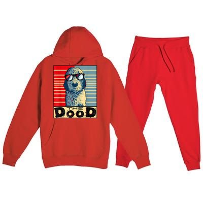 Funny Goldendoodle Gift Golden Doodle The Dood Premium Hooded Sweatsuit Set