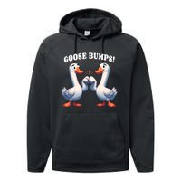 Funny Goose Goosebumps Silly Bumps Performance Fleece Hoodie