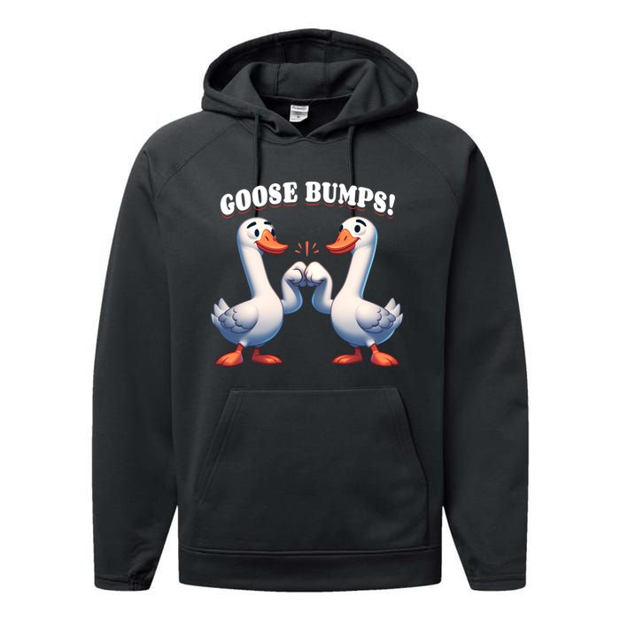 Funny Goose Goosebumps Silly Bumps Performance Fleece Hoodie