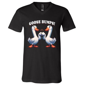 Funny Goose Goosebumps Silly Bumps V-Neck T-Shirt