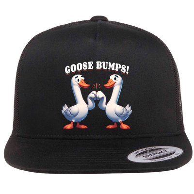 Funny Goose Goosebumps Silly Bumps Flat Bill Trucker Hat