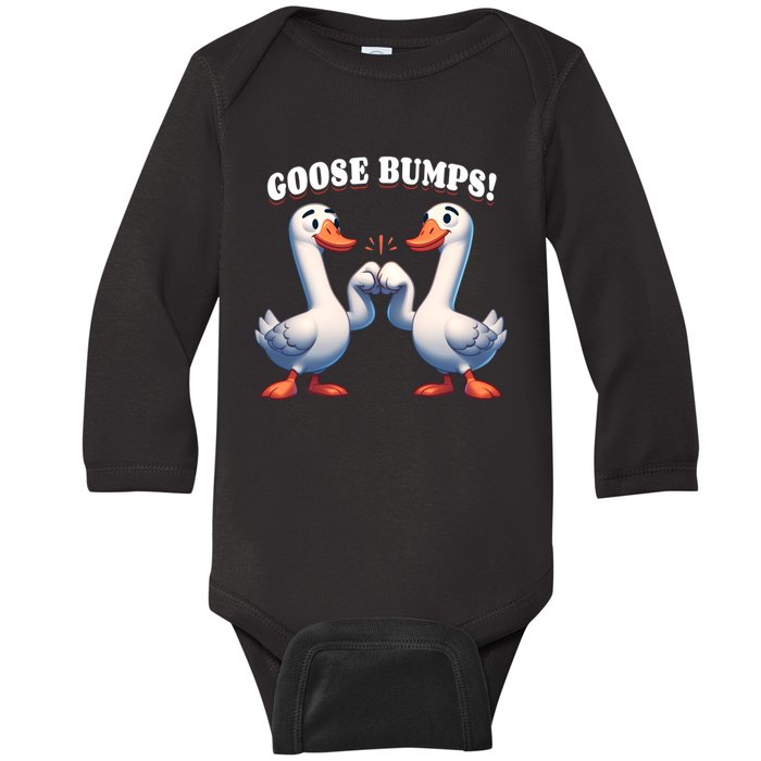 Funny Goose Goosebumps Silly Bumps Baby Long Sleeve Bodysuit