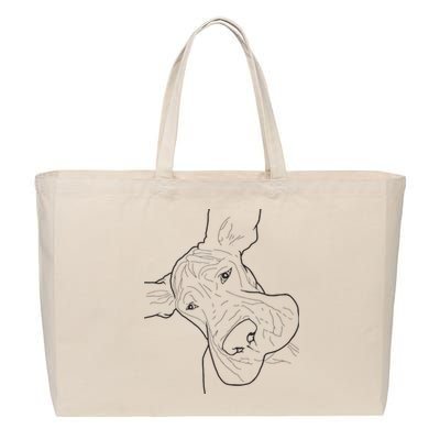 Funny Goofy Great Dane Face Cotton Canvas Jumbo Tote