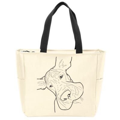 Funny Goofy Great Dane Face Zip Tote Bag