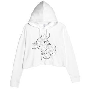 Funny Goofy Great Dane Face Crop Fleece Hoodie